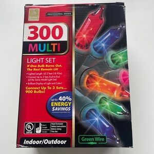 Holiday Seasons LED 300 Multi Light Set 3 Color Light Effects 3 Sets 62.2’ Workn
